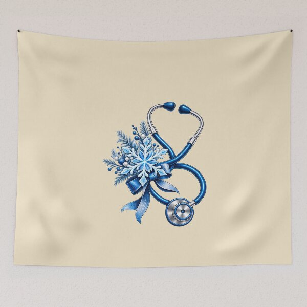 Item preview, Winter Nurse Gift Snowflake Stethoscope Blue Seasonal Style designed and sold by Corvoria.