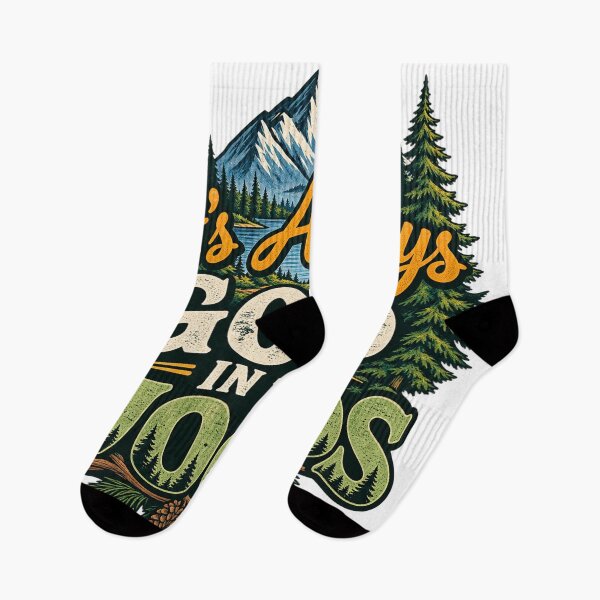 Item preview, It’s Always Good in the Woods – Vintage Mountain Forest Nature T-Shirt designed and sold by CreativeNest Prints.