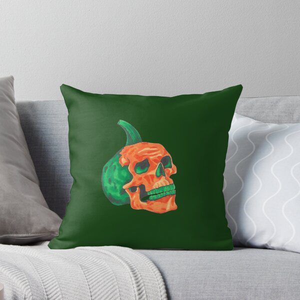 Aperçu de l'œuvre Crâne coloré de citrouille d'Halloween créée et vendue par BHG Art & Designs.