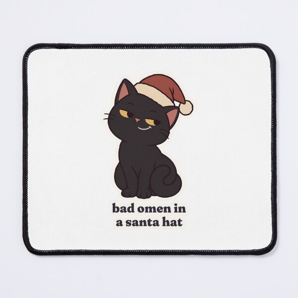 Item preview, Smug Black Cat Bad Omen in Santa Hat Gothmas designed and sold by OuqCreations.