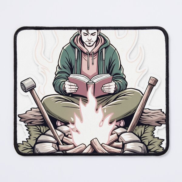 Artikelvorschau, Off-Grid Cozy Fire Pit Tattoo Flash entworfen und verkauft von Qubivibe.