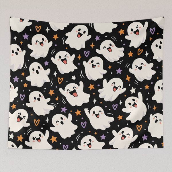 Item preview, Funny Ghosts – Spooky Halloween Seamless Pattern designed and sold by therockstuff.
