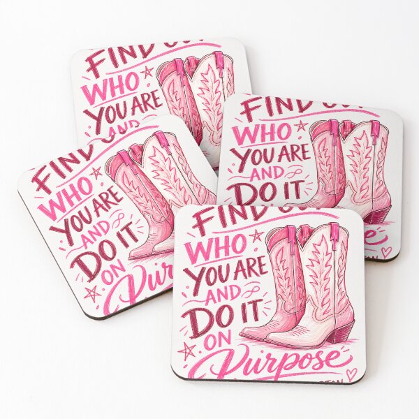 Item preview, Find Out Who You Are And Do It On Purpose Dolly Pink Cowgirl Boots Vintage  designed and sold by ironstip.