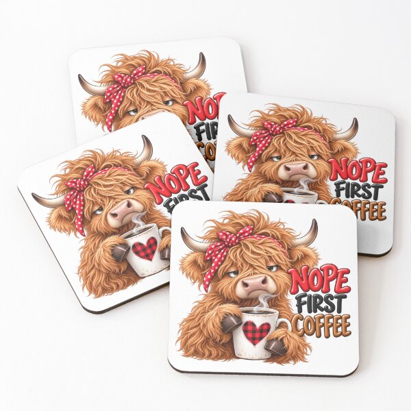 Item preview, Nope Coffee First Highland Cow designed and sold by J-CCreations.