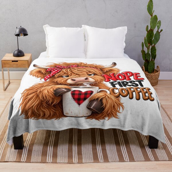 Artikelvorschau, Noe Coffee First Highland Cow entworfen und verkauft von J-CCreations.