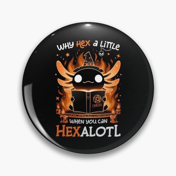Item preview, Why Hex A Little When You Can  Halloween Hexalotl Orange Cute designed and sold by Neon Bones Studio.