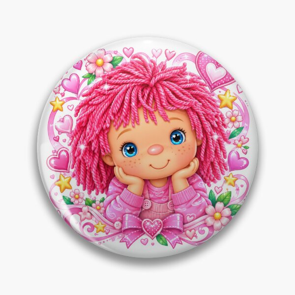 Item preview, Pink ice cream girl doll with woolly hair and hearts designed and sold by LLSwiss.