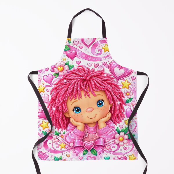 Item preview, Pink ice cream girl doll with woolly hair and hearts designed and sold by LLSwiss.