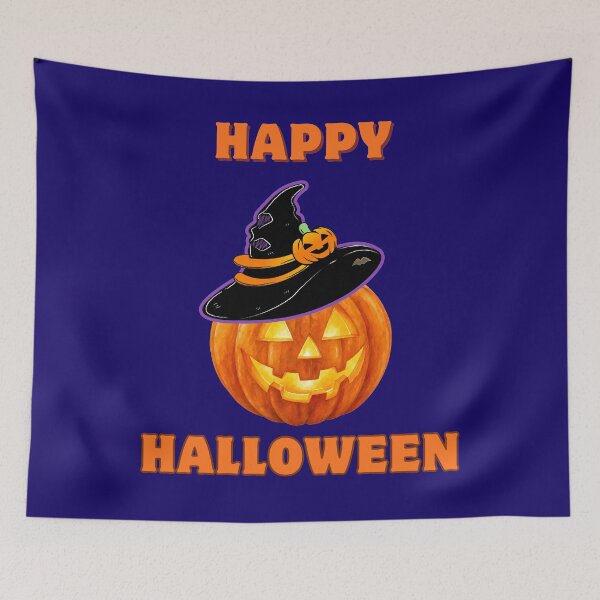 Item preview, Vintage Happy Halloween Spooky Haunted House Pumpkin Cat Art designed and sold by Evelashop.