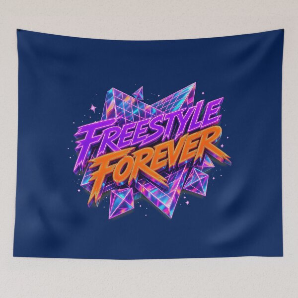 Aperçu de l'œuvre Soirée dansante rétro synthwave Freestyle Forever années 80 créée et vendue par geraldcoop.