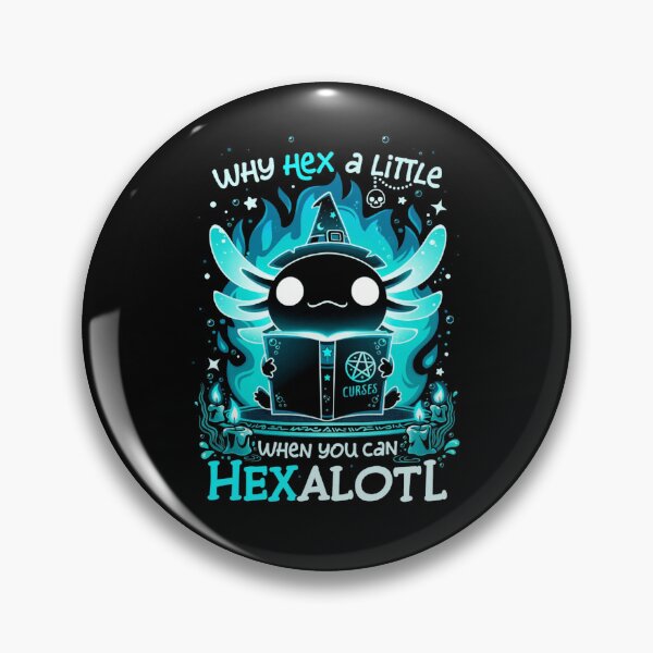 Item preview, Why Hex A Little When You Can Hexalotl Cyan Blue designed and sold by Neon Bones Studio.
