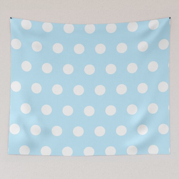 Item preview, Large white polka dots on sky blue designed and sold by Nolan6.