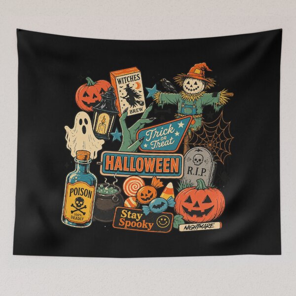 Item preview, Retro Halloween Collage designed and sold by Daisy Grimes.