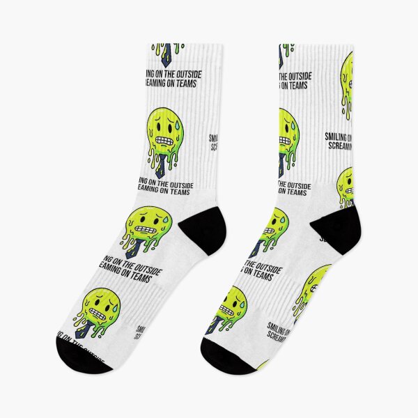 Item preview, Smiling On The Outside Screaming On Teams Melting Smiley Office Humor Quote designed and sold by raedattia.