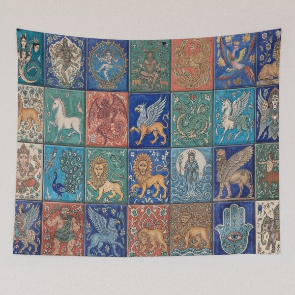 Item preview, Mythological Ancient Tile Patchwork designed and sold by AfresStudio.