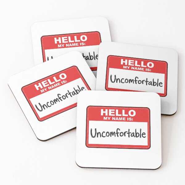 Item preview, Hello My Name Is Uncomfortable Retro Red Name Tag Introvert Humor Quote designed and sold by raedattia.