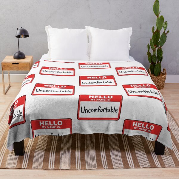 Item preview, Hello My Name Is Uncomfortable Retro Red Name Tag Introvert Humor Quote designed and sold by raedattia.