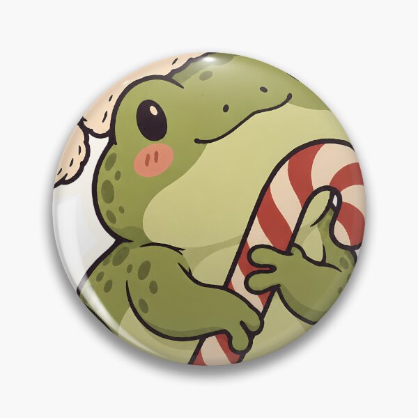 Item preview, Christmas Frog in Santa Hat Hugging Candy Cane designed and sold by OuqCreations.