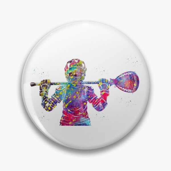 Item preview, Little Boy Lacrosse Goalie Watercolor Art designed and sold by Liededrom..