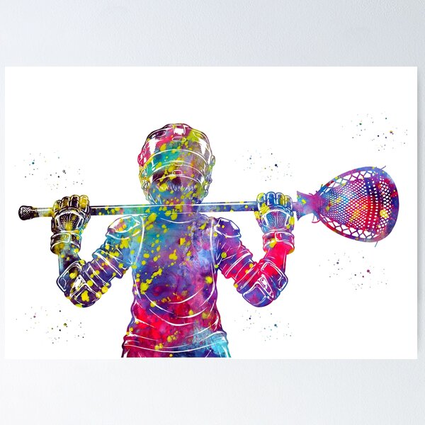 Item preview, Acuarela de un niño pequeño portero de lacrosse designed and sold by Liededrom..