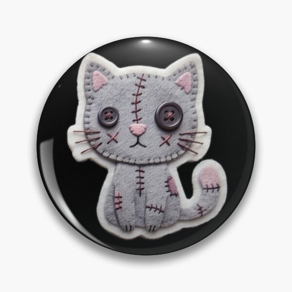 Item preview, Cute Stitched Felt Cat Patch Art Illustration designed and sold by KPT Art & Design.