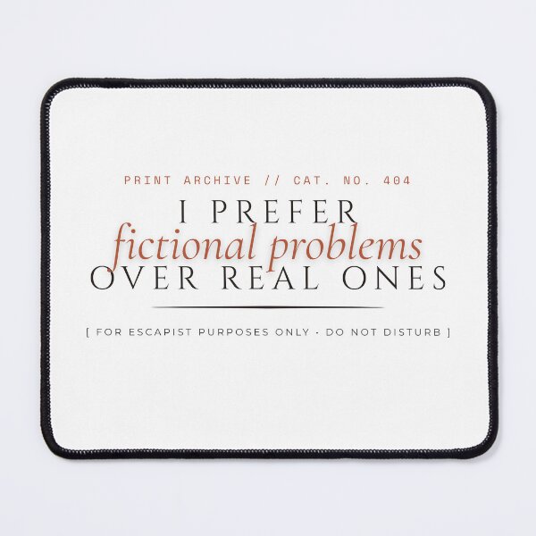 Item preview, I Prefer Fictional Problems Book Lover Reading Typography designed and sold by wildsilencee.
