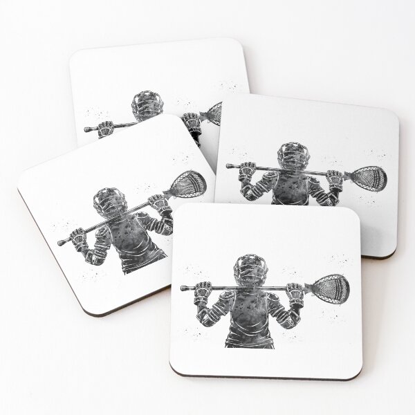 Item preview, Little Boy Lacrosse Goalie Watercolor Art designed and sold by Liededrom..