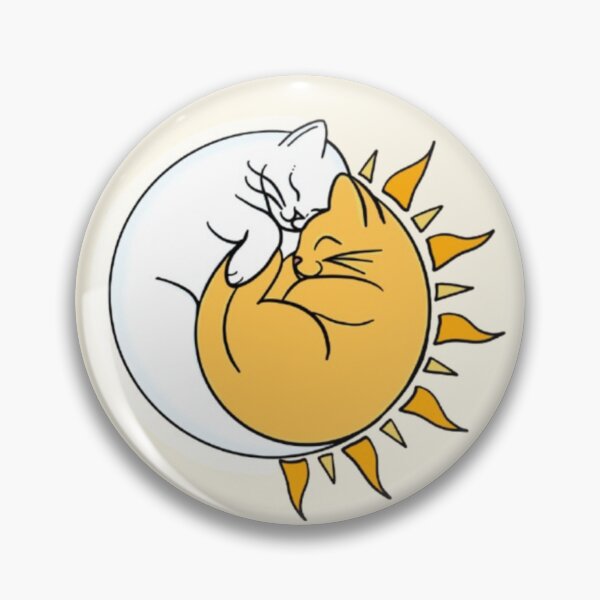 Artikelvorschau, Sonne und Mondkatze umarmen sich entworfen und verkauft von Purrfectionista.