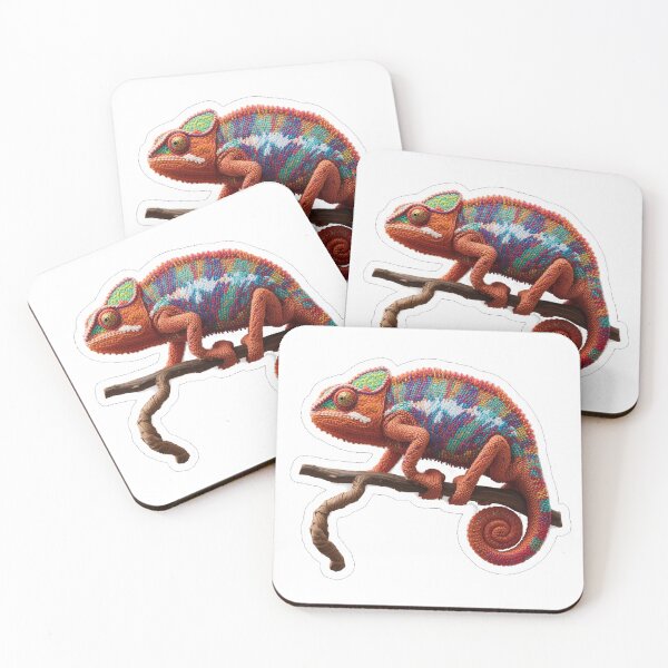 Item preview, Colorful Chameleon Sticker in Wool Embroidery Style designed and sold by MargaretPolanco.