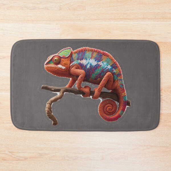 Item preview, Colorful Chameleon Sticker in Wool Embroidery Style designed and sold by MargaretPolanco.
