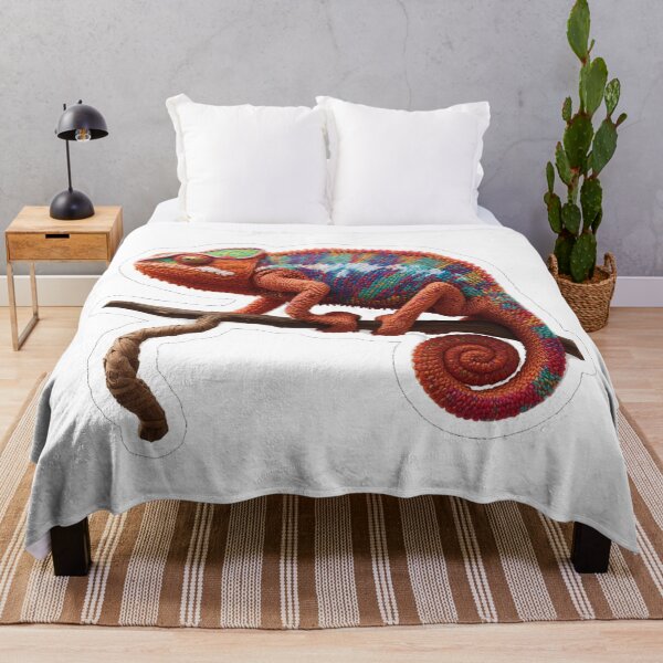 Item preview, Colorful Chameleon Sticker in Wool Embroidery Style designed and sold by MargaretPolanco.