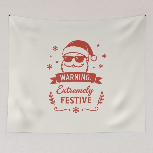 Item preview, Warning Extremely Festive – Cool Santa Claus Christmas Art designed and sold by Tklezardesigns.