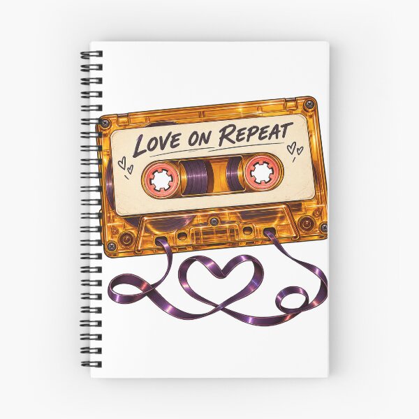 Aperçu de l'œuvre Love on repeat en cassette dorée créée et vendue par sasaPRO.