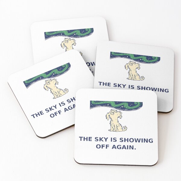 Item preview, The Sky Is Showing Off Again Funny Dog Sticker — Aurora Night Sky Decal designed and sold by ryleemaxwell.
