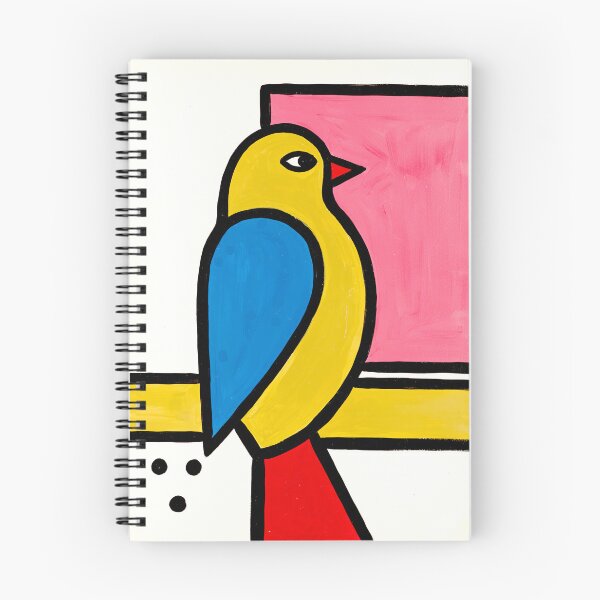 Item preview, Mid Century Modern Yellow Folk Bird – Bold Abstract Bird Art designed and sold by Filora Atelier | Bird Art.