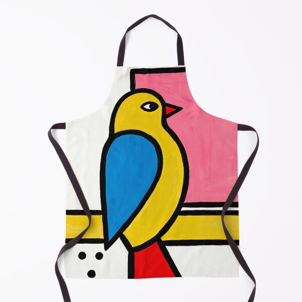 Item preview, Mid Century Modern Yellow Folk Bird – Bold Abstract Bird Art designed and sold by Filora Atelier | Bird Art.