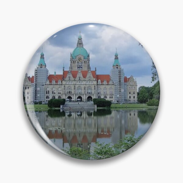Item preview, New Town Hall Hannover Reflecting on Lake designed and sold by EmberEchoArt.