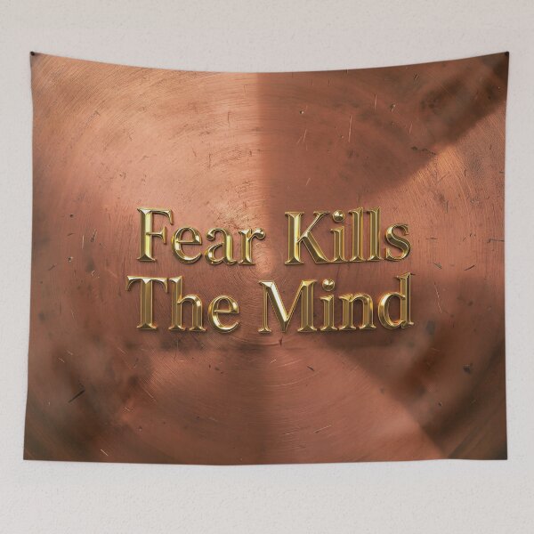 Item preview, Fear Kills The Mind – Gold Typography on Weathered Copper designed and sold by Marcu Ioachim.