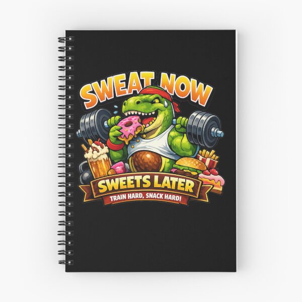 Item preview, Sweat Now Sweets Later Funny Dinosaur Gym Donut Lifting Meme designed and sold by StrongEveryDayStore.