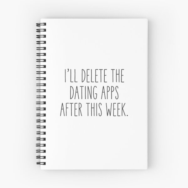 Artikelvorschau, Lustiges Zitat zum Thema „Dating-Apps löschen“ und Aufschieberitis – Minimalistische Typografie entworfen und verkauft von Designart68.