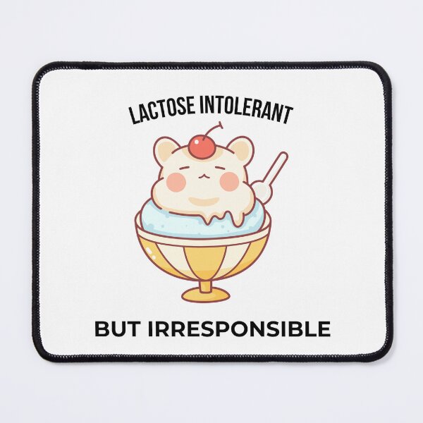 Artikelvorschau, Laktoseintolerant, aber verantwortungslos – Lustiges Eiscreme-Meme mit schwarzer Schrift entworfen und verkauft von kristy1003.