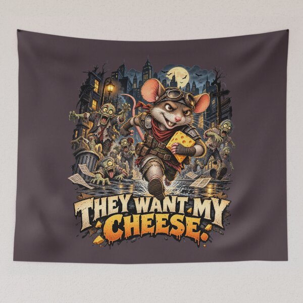 Item preview, They Want My Cheese – Funny Halloween Zombie Rat Escape designed and sold by HOUSE OF TIST.