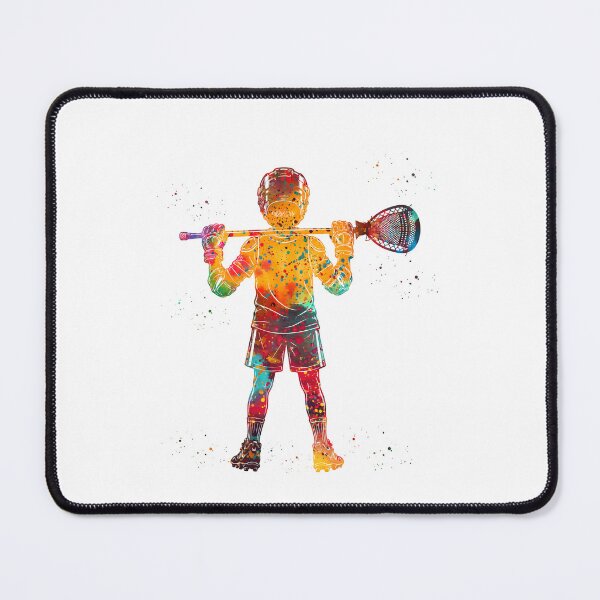 Item preview, Little Boy Lacrosse Goalie Watercolor Art designed and sold by Liededrom..