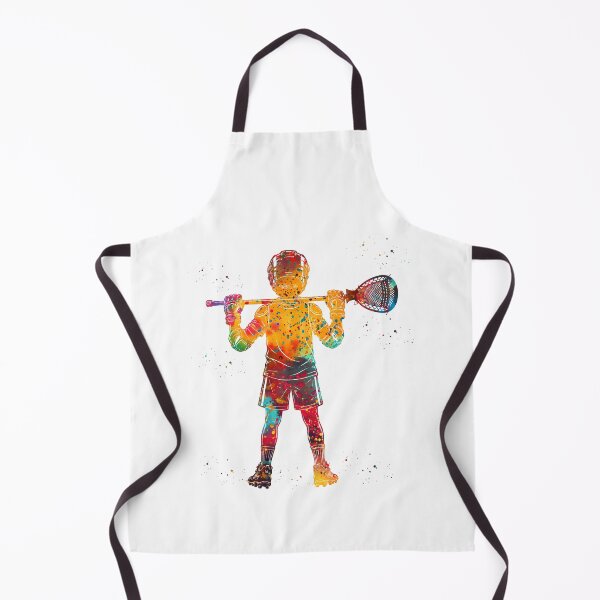 Item preview, Little Boy Lacrosse Goalie Watercolor Art designed and sold by Liededrom..