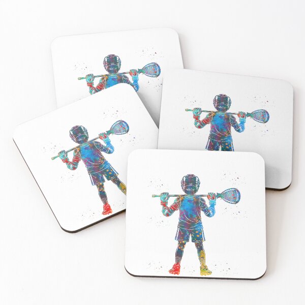 Item preview, Little Boy Lacrosse Goalie Watercolor Art designed and sold by Liededrom..