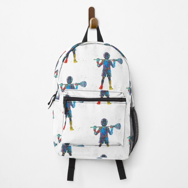 Item preview, Little Boy Lacrosse Goalie Watercolor Art designed and sold by Liededrom..