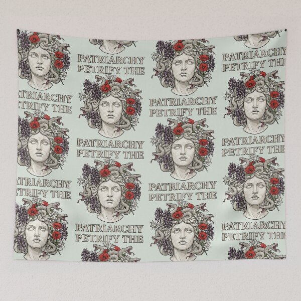 Item preview, Medusa Petrify The Patriarchy Greek Mythology Mediterranean Flowers designed and sold by QuirkyGuacamole.