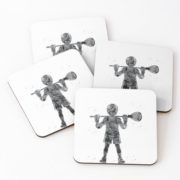 Item preview, Little Boy Lacrosse Goalie Watercolor Art designed and sold by Liededrom..