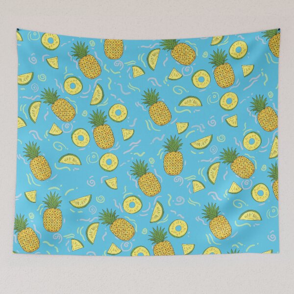 Item preview, Fresh Pineapple and Lemon Fruit Pattern  designed and sold by SbRandomLab.