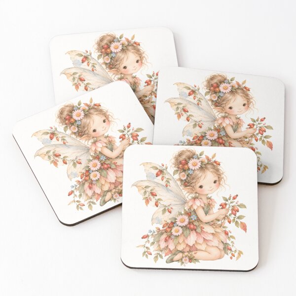 Item preview, Rosehip Fairy – Whimsical Autumn Cottagecore Watercolor Art designed and sold by looplandger.